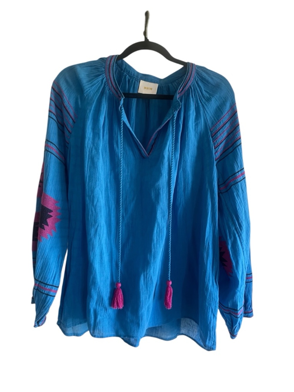 ✨ Anthropologie Maeve Runaway Embroidered Peasant Top | Size Large | Like New ✨